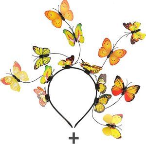 Coucoland Butterfly Fascinator Hat Monarch Butterfly Headband Crown Tea Party